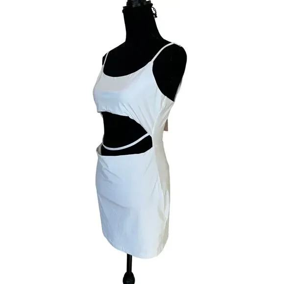 Superdown White Bodycon Mini Dress MEDIUM Club Cutout Cotton Revolve $68 NEW - Picture 5 of 7